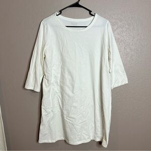 Eileen Fisher Oversize Boxy Crew Neck Slub Elbow Tee